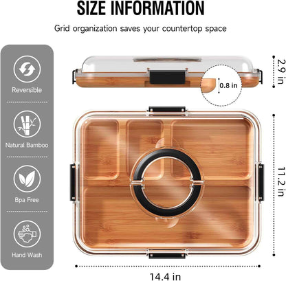 Renmxj Portable Charcuterie Boards with Lid, Cheese, Veggie & Snack Tray | Clear Lid Keeps Food Fresh, Travel Portable Board for Kitchen, Picnic and Party, House Warming Gifts New Home