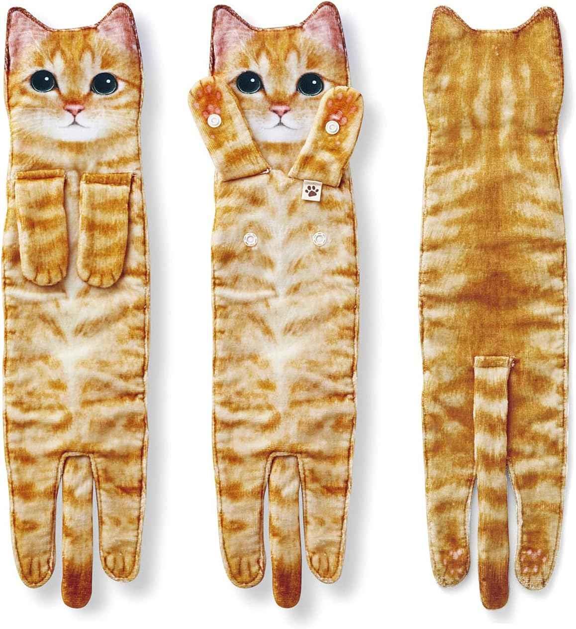 Funny Cat Hand Towel for Bathroom Kitchen, Hanging Decor Gifts for Women | Decorative Soft Dish Towels, Cat Themed Kitchen Gadgets, Housewarming Birthday Christmas Unique Gifts for Cat Lovers Her Mom
