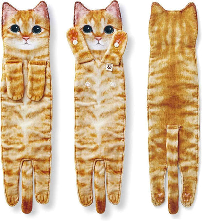 Funny Cat Hand Towel for Bathroom Kitchen, Hanging Decor Gifts for Women | Decorative Soft Dish Towels, Cat Themed Kitchen Gadgets, Housewarming Birthday Christmas Unique Gifts for Cat Lovers Her Mom