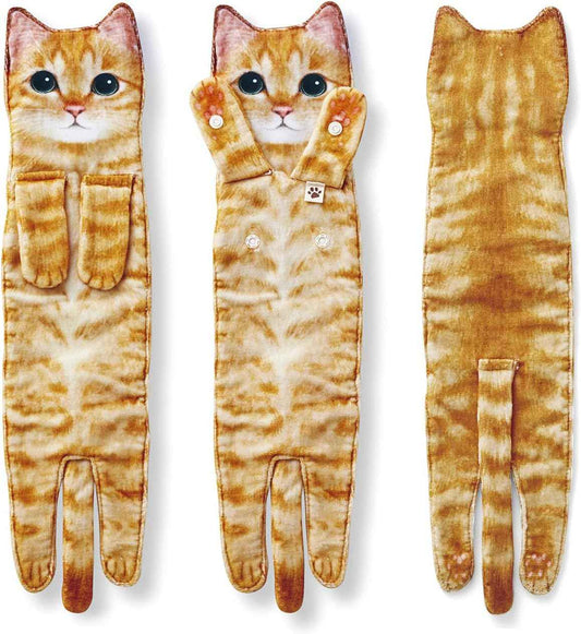 Funny Cat Hand Towel for Bathroom Kitchen, Hanging Decor Gifts for Women | Decorative Soft Dish Towels, Cat Themed Kitchen Gadgets, Housewarming Birthday Christmas Unique Gifts for Cat Lovers Her Mom