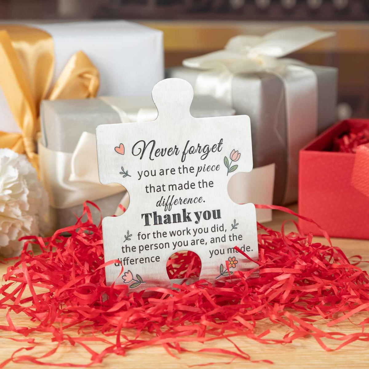 Thank You Appreciation Gifts for Coworkers Teacher Nurse, Retirement Gifts for Women Men, Leaving Going Away Farewell Keepsake, Never Forget the Difference You Made Inspirational Office Desk Decor