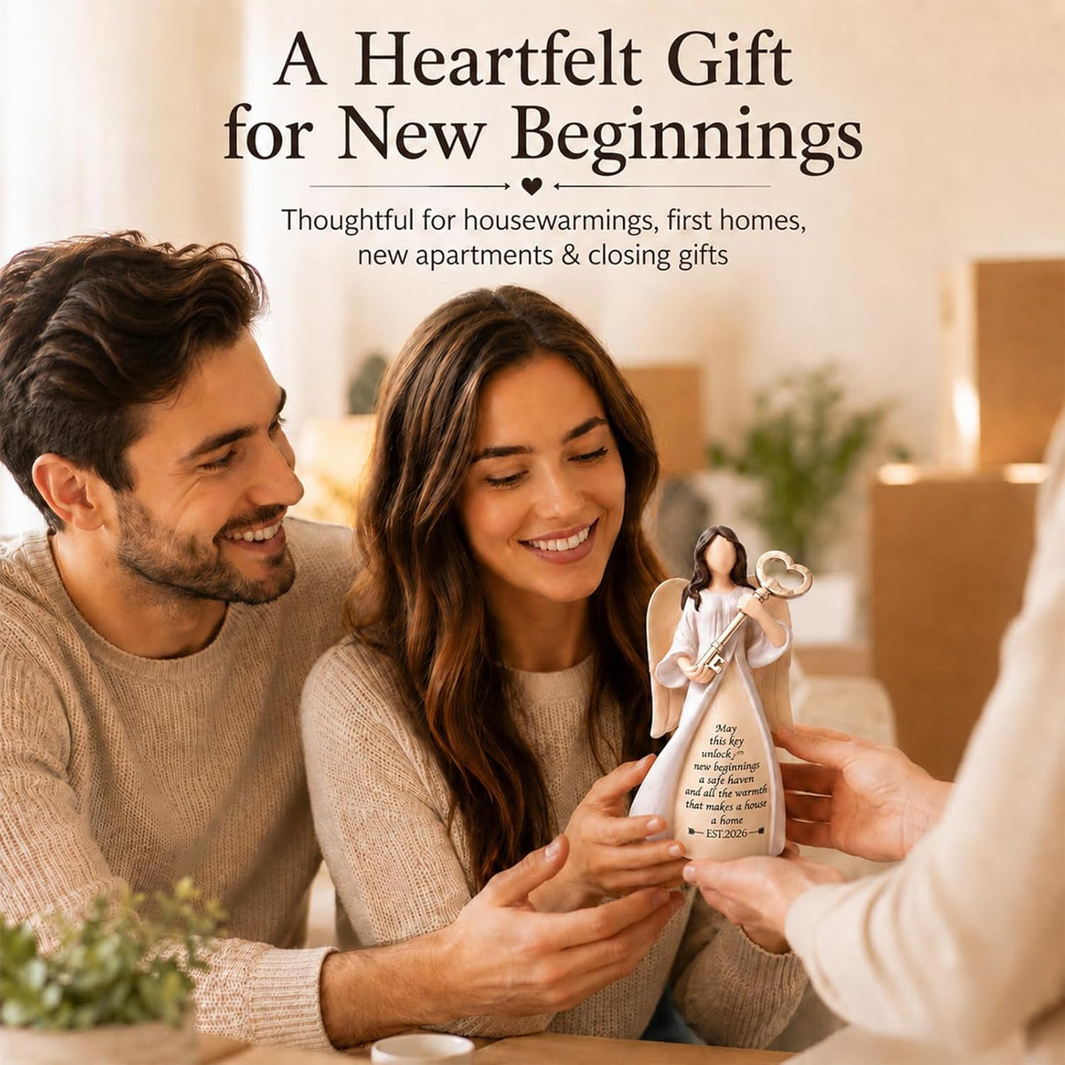 Housewarming Gifts New Home, Guardian Angel Figurines for New Apartment, House Warming Gift for Women Friend, New House Gift Ideas, Home Warming Presents, Entryway Table Decor