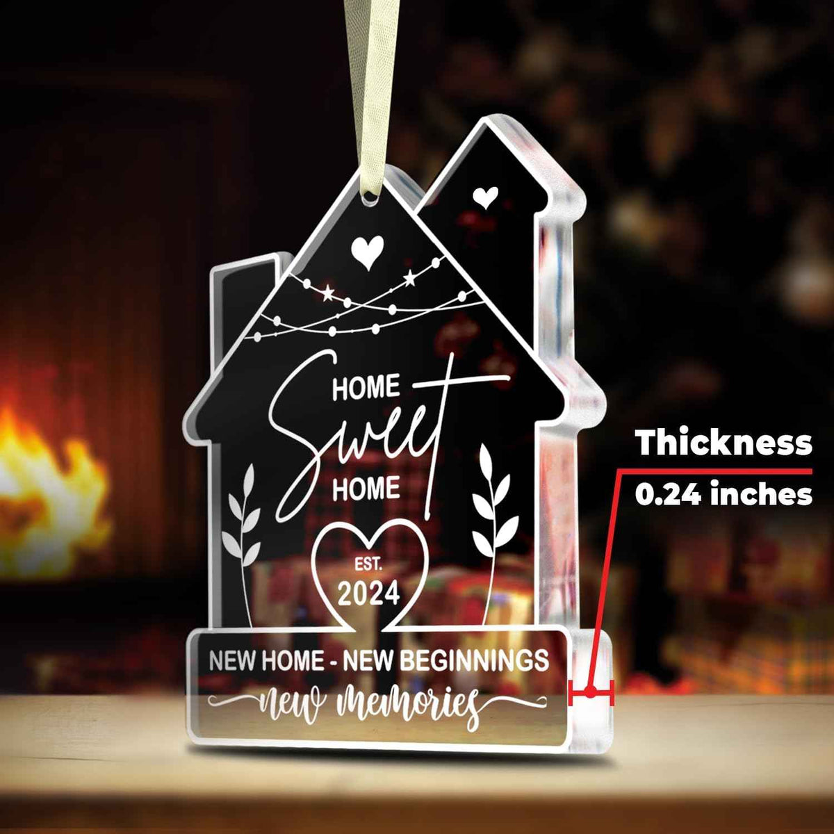 NewEleven House Warming Gifts - New Home Ornament 2024, Welcome Home Gifts - Glass Ornament