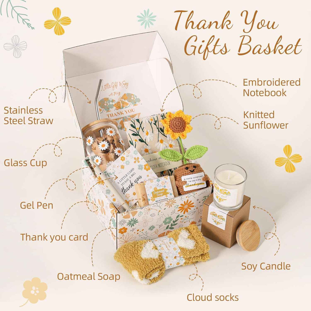 Thank You Gifts for Women,10PCS Teacher Appreciation Gifts,Birthday Gifts | Employee Appreciation Gifts for Coworkers Women Teachers Friends Mom Her Bosses Day Christmas Nurse Secretary w/ Thanks Cards