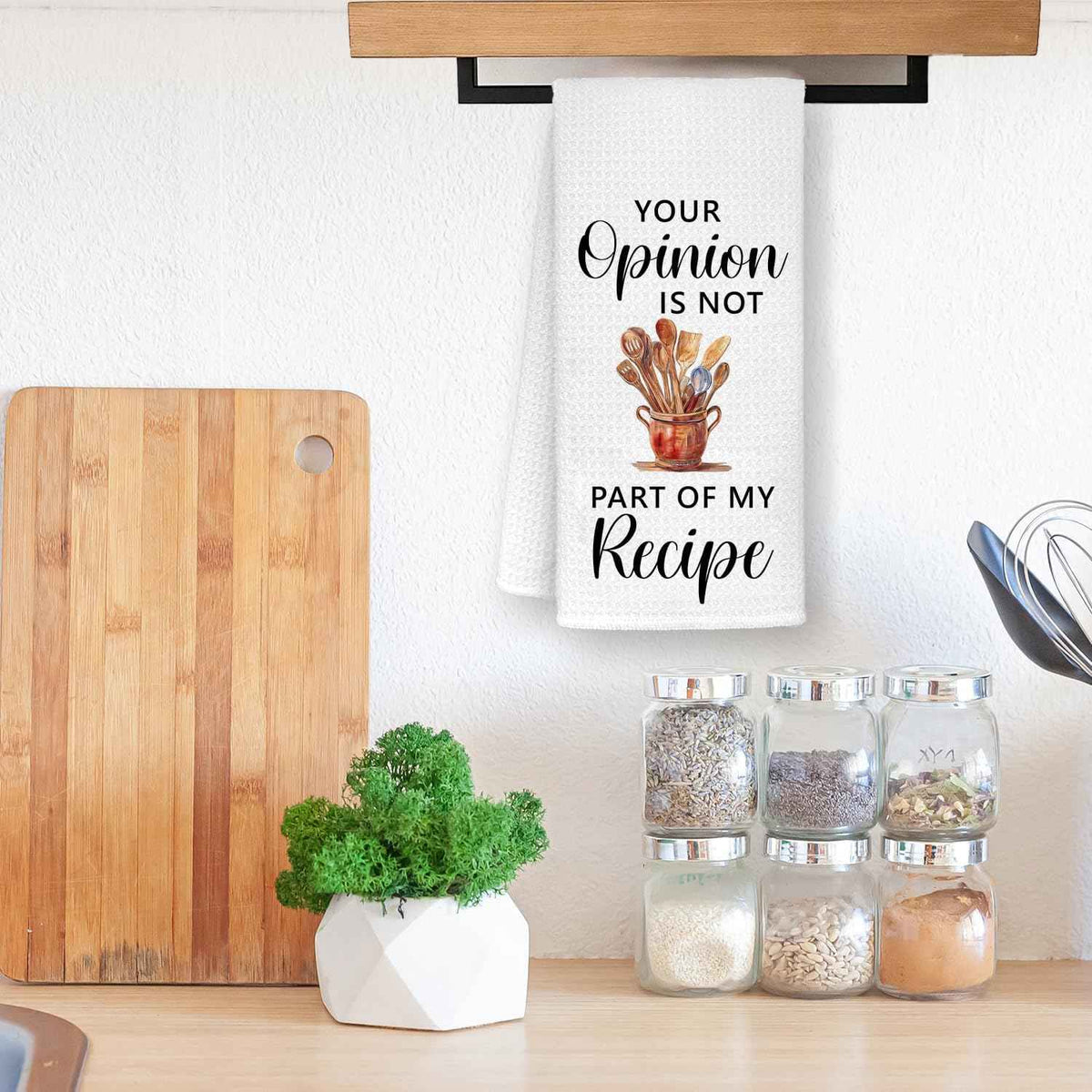 Funny Kitchen Bathroom Towels, Hostess Host Gifts Dish Tea Towels, Your Opinion is Not Part of The Recipe Decorative Hand Towels, Funny Kitchen Decor, 16x24 Inch