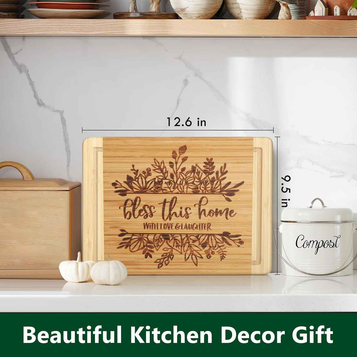 House Warming Gifts New Home, Engraved Cutting Board Housewarming Gifts | New Home Gift Ideas for New Homeowner, New House Gifts for Women Men Couple Neighbor Friend Family - Bless This Home