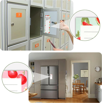 Joyberg 4 Pack Magnetic Notepads for Refrigerator, Grocery List Magnet Pad for Fridge, Fruit Design Magnetic Grocery List Pad for Fridge, Full Magnet Back Shopping Lists, 50 Sheets Per Note Pads