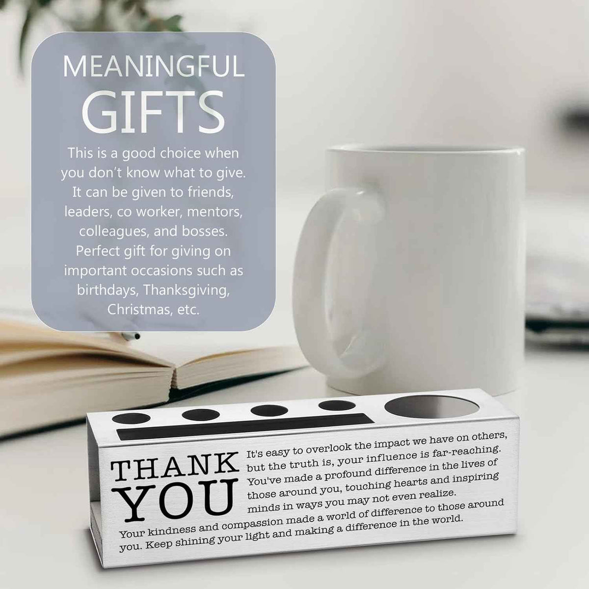vizuzi Thank You Gifts for Women, Men, Work Bestie, Friends, Boss, Coworkers, Employee, Appreciation Thank You Office Pencil Holder Supplies Pen Holders Zgg28