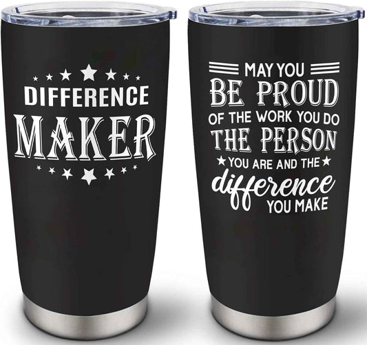Difference Maker Tumbler 20oz, Thank You Gifts for Men Women | Employee Appreciation Gift, Work Anniversary, Farewell, Christmas, Birthday Gift for Coworkers, Teacher, Nurses, Boss