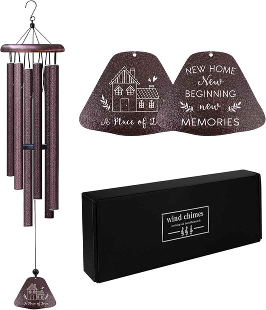 Housewarming Gifts for New Home, Home Sweet Home Gifts 32" Wind Chimes for Outside, Best Homeowner Moving Away Gift for Homewarming, New Apartment House Warming Ideas for Couple Windchimes
