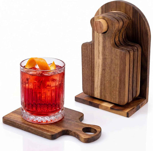 Mini Acacia Charcuterie Coasters, Set of 4