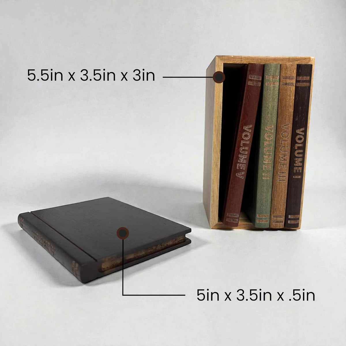 Acacia Book-Style Coaster Library, Set of 5
