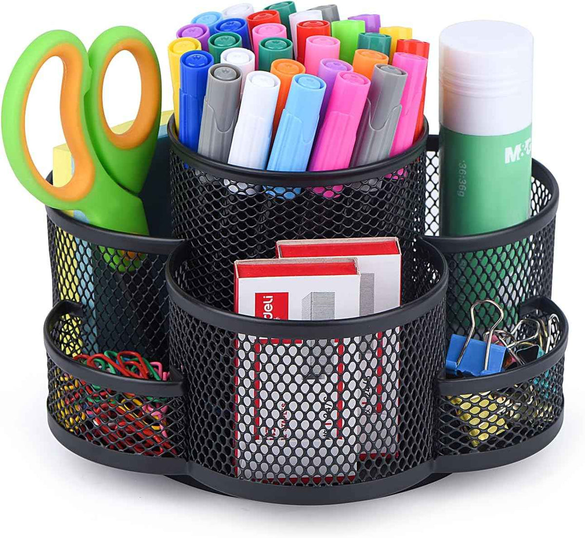 Topwey 360 Rotating Pencil/Pen Holder for Desk in Black