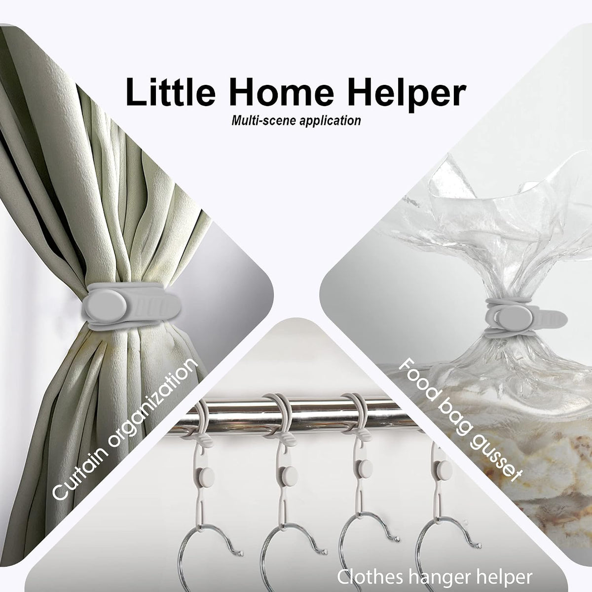 Silicone Cable Ties, Cord Organizer Cable Management,2Sizes-Grey