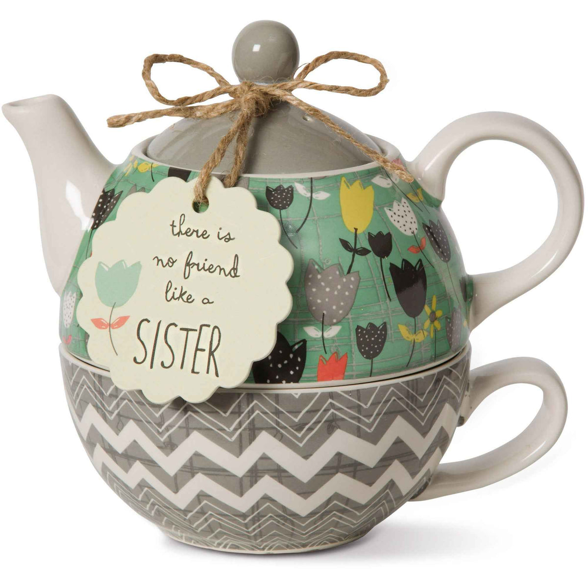 Pavilion Sister Stacking Teapot & Cup Set