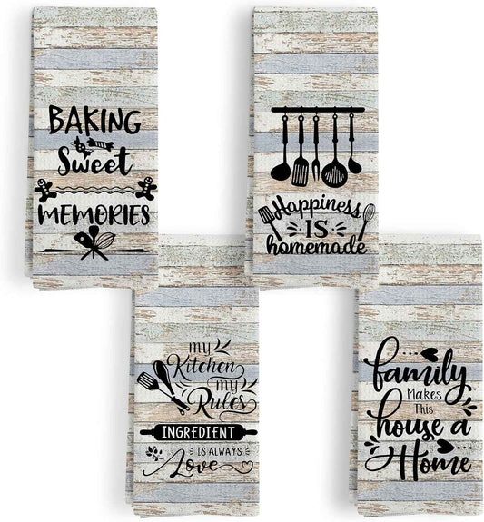 Funny Kitchen Baking Towels, Housewarming Gifts New Home Kitchen Towel Decorative Set, Hostess Gift for Women, Funny Hand Dish Tea Towels, Family Reunion Gifts