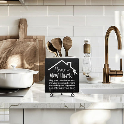 Housewarming Gifts, New Home New Adventure Memories Welcome Home Decorations, Best Gift Ideas for Family Couple, 5 x 5 Inches Living Room Bedroom Kitchen Bathroom Decor-074