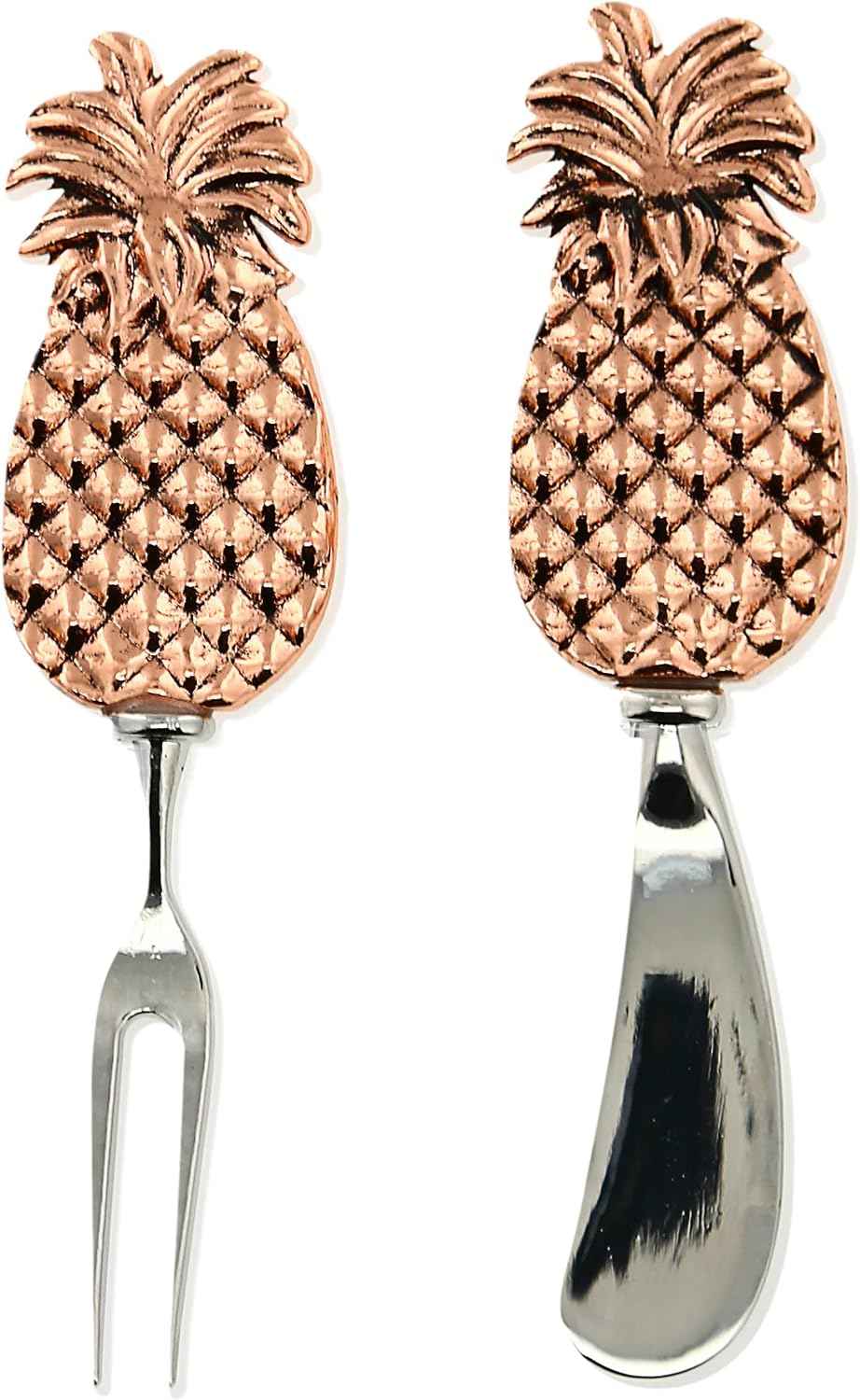 Pavilion Gift Company Pavilion-Hostess with the Mostest Charcuterie 4" Knife and Fork 2 Piece Se utensil set, brown