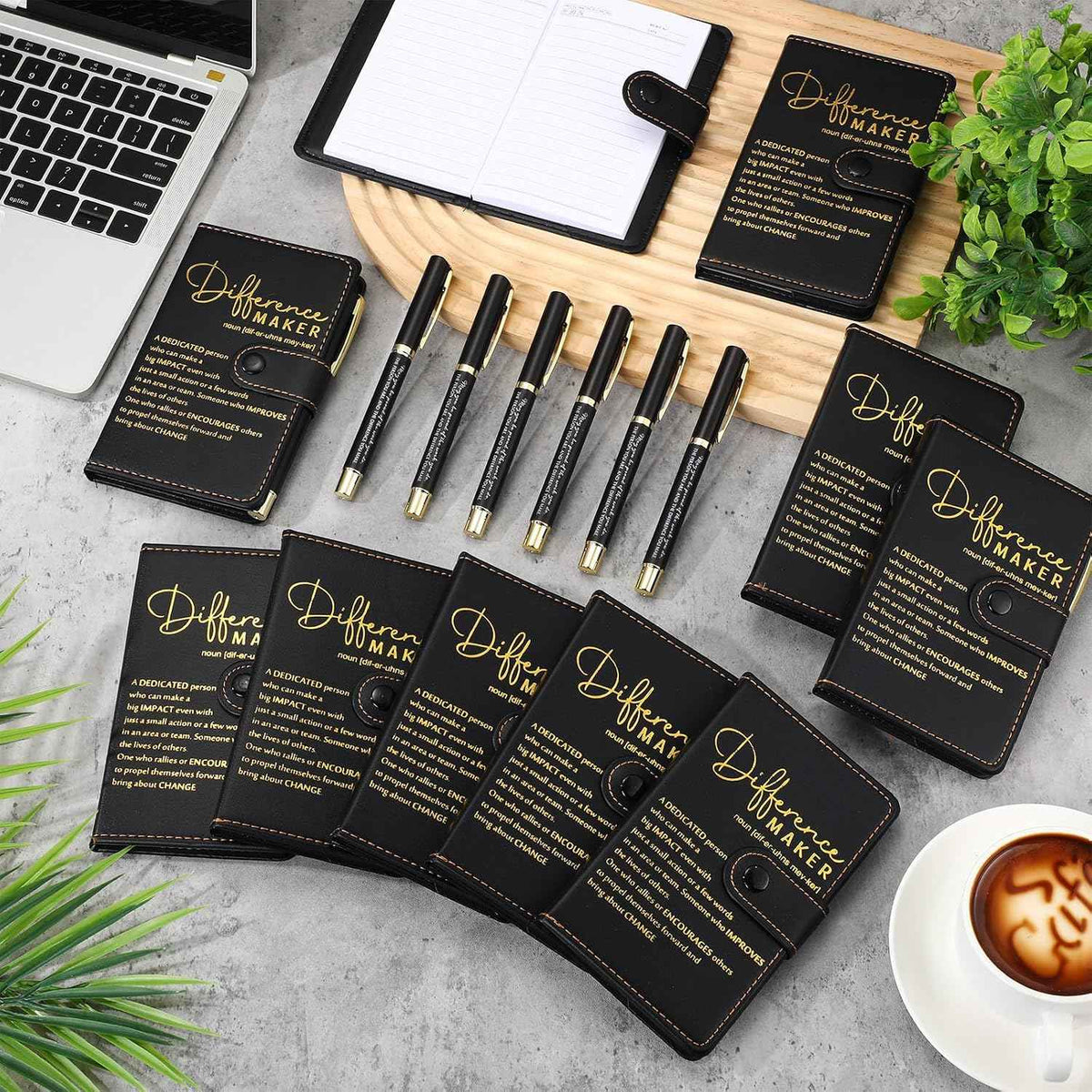 Marspark 10 Sets Difference Maker Gifts A5 Notebook with Pen | Employee Appreciation Thank You Gifts for Staff Nurse Teacher, Motivational Design for Men Women, Office Team Recognition