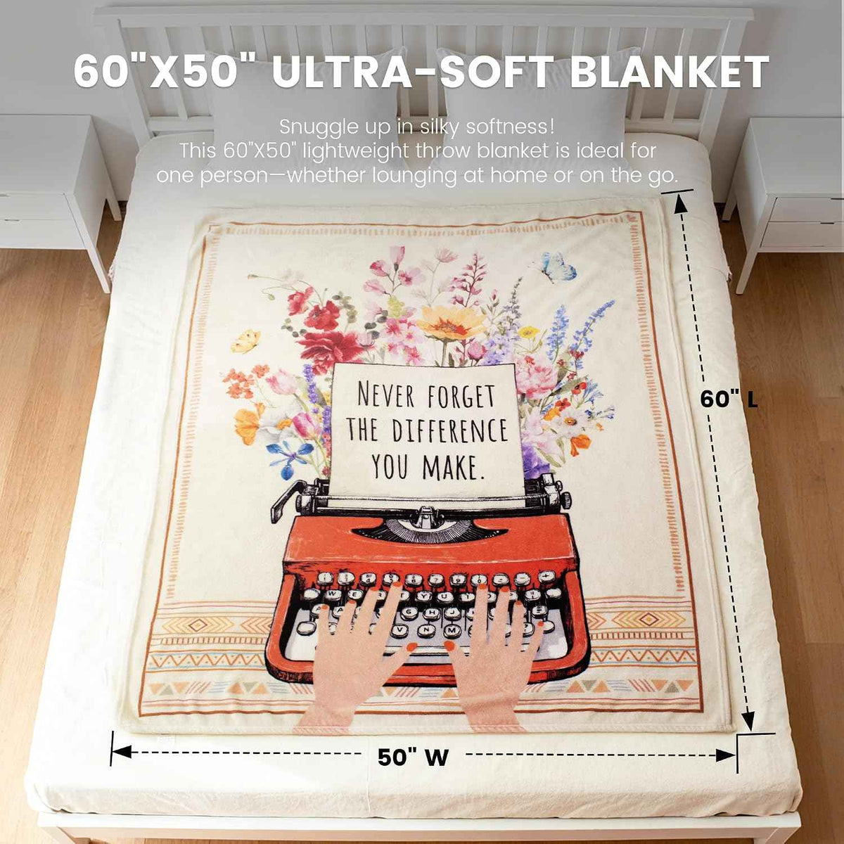Floral Thank-You Throw Blanket