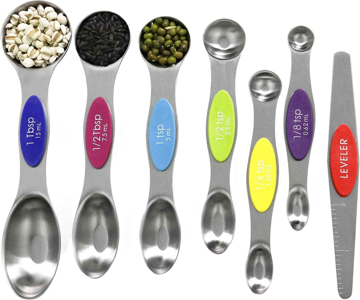 Multicolor Magnetic Measuring Spoons Set with Leveler