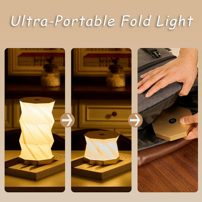 Portable Desk Lamp - Ultra Thin 0.7" Lightweight 0.28lb, Foldable Paper Lamp with Zinc Alloy Base, Rechargeable Mini Lamp for Home Decor, Travel, Dorm & Small Spaces, Gift for Travelers, Birthday