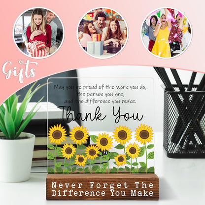 Thank You Gift Desk Decor Sign for Coworker Teacher Nurse, Appreciation Gift for Women Men, Inspirational Desk Decor Gift Idea, Employee Recognition Retirement Farewell Gift Plaque - FSF812