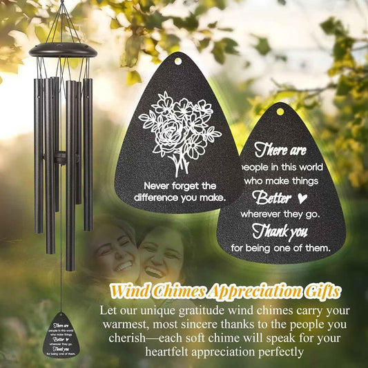 Thank You Gifts for Women Men, 25" Wind Chimes Appreciation Gifts for Coworkers, Pastor Teacher Nurses Boss Employee, Thoughtful Gratitude Gift Ideas for Mother Father Friends