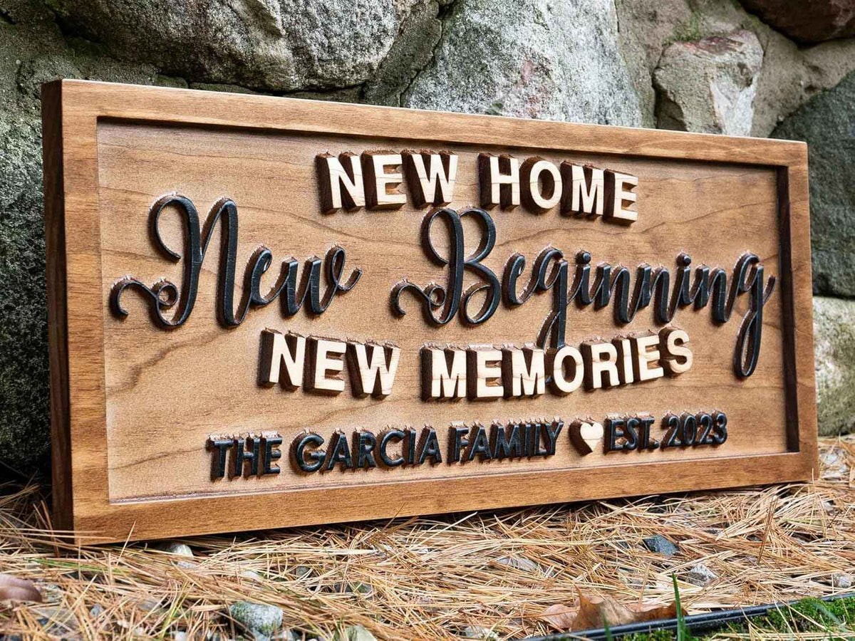 3D Wood Carved Personalized New Home Family Name Sign, Established Date | Custom Established Date, Wall Art, Housewarming Gift, Realtor Gift