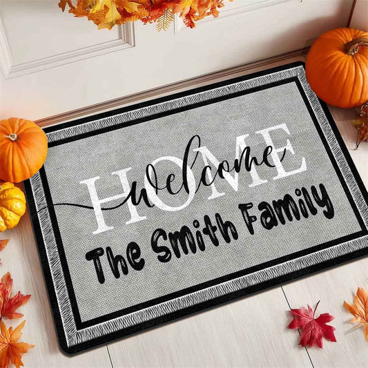 Ship Next Day, Personalized Door Mat, Custom Doormat with Family Name, Housewarming Gifts, Wedding Gifts for Couple, Customized Door Mat for Outdoor Decor, Anti-Slip Backing