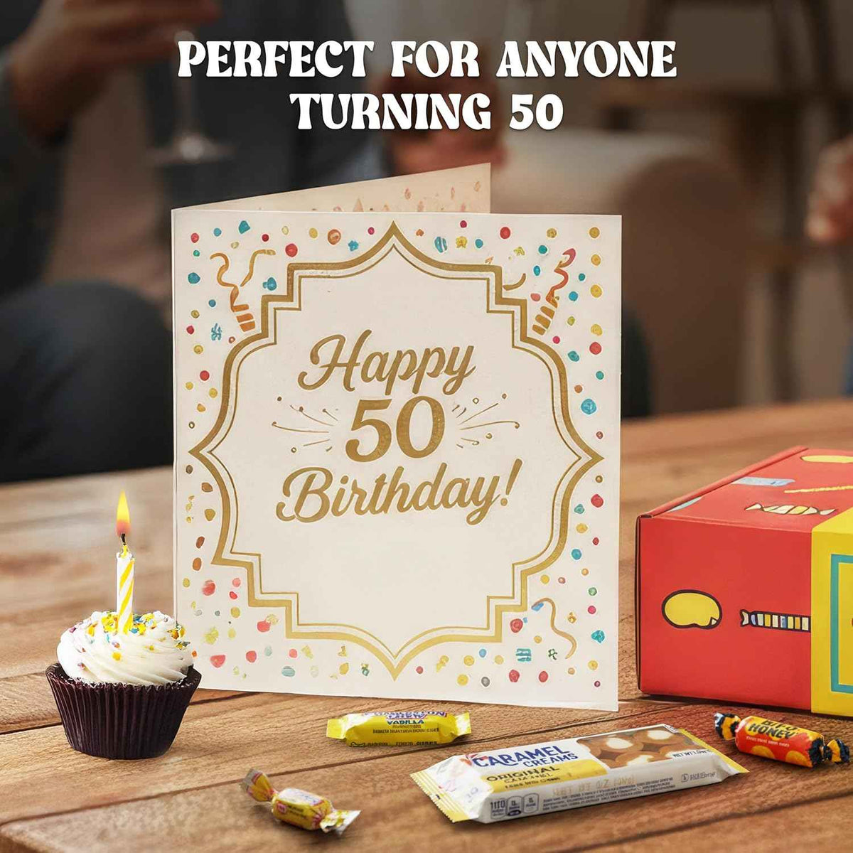 RETRO CANDY YUM Candy 1976 - Nostalgic Candy Box for 50th Birthday - Vintage Childhood Sweets - Fun Retro Gift for Men and Women, Party Centerpiece, Shrink Wrapped Gift Box Assortment