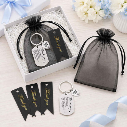 12 Pcs Team Appreciation Gifts Bulk for Coworker Staff Keychains | Thank You Teamwork Gift Set for Employee, Colleague, Teacher, Volunteer, Nurse, Metal Keyring, with Organza Bags and Cards
