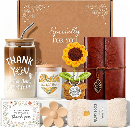 Glass Cup & Notebook Thank-You Gift Set