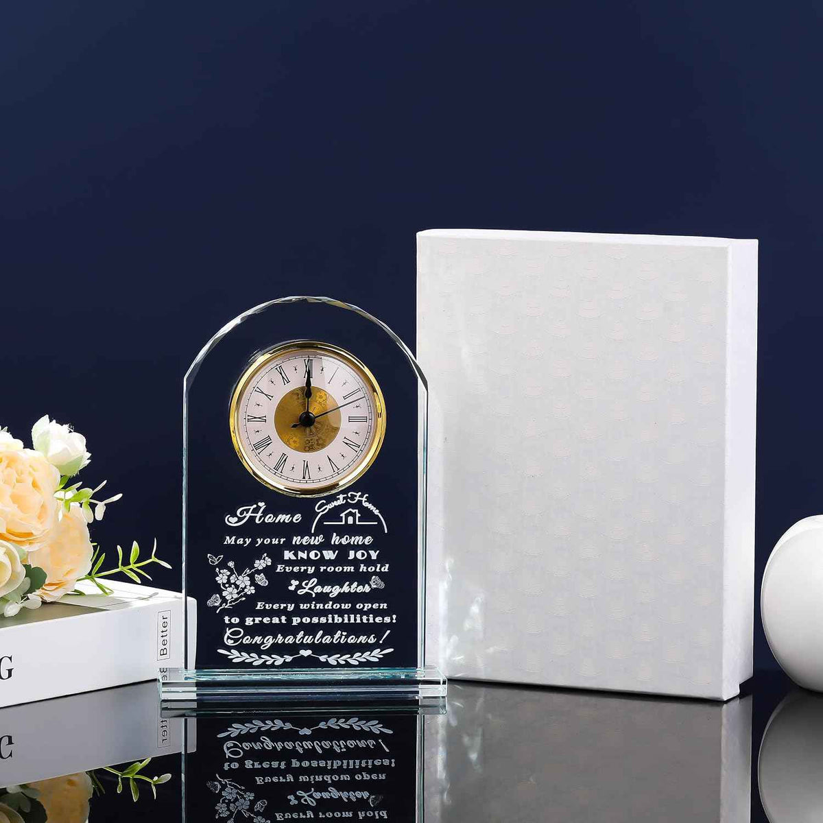 Qianwei House Warming Gifts New Home - Crystal Clock Gifts for Home Decor - Best Unique Housewarming Decor Ideas for New House Homeowner Men Friend Family | Home Decor Best Unique Housewarming Decoration Present Gifts Ideas For New House Homeowner Coup...