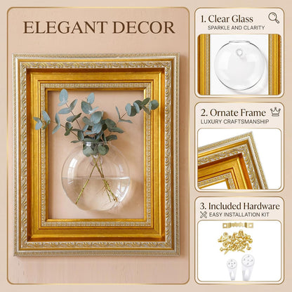 Vintage Frame Wall Propagation Vase Set, 4 Piece