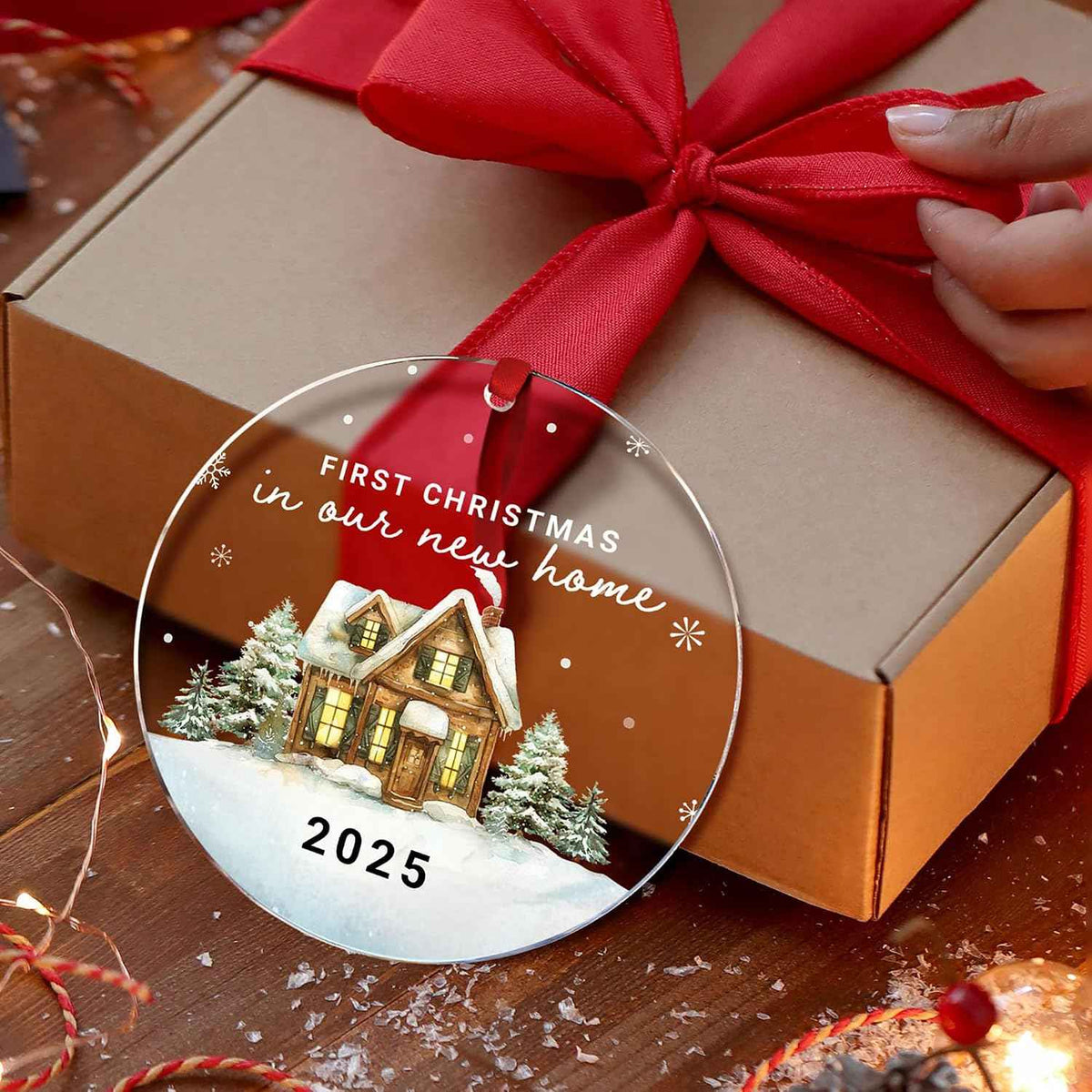 New Home Christmas Ornament 2025 – First Christmas in Our New Home Acrylic Keepsake – First Home Christmas Ornament – Housewarming Gift for Couples, Family, or Homeowners