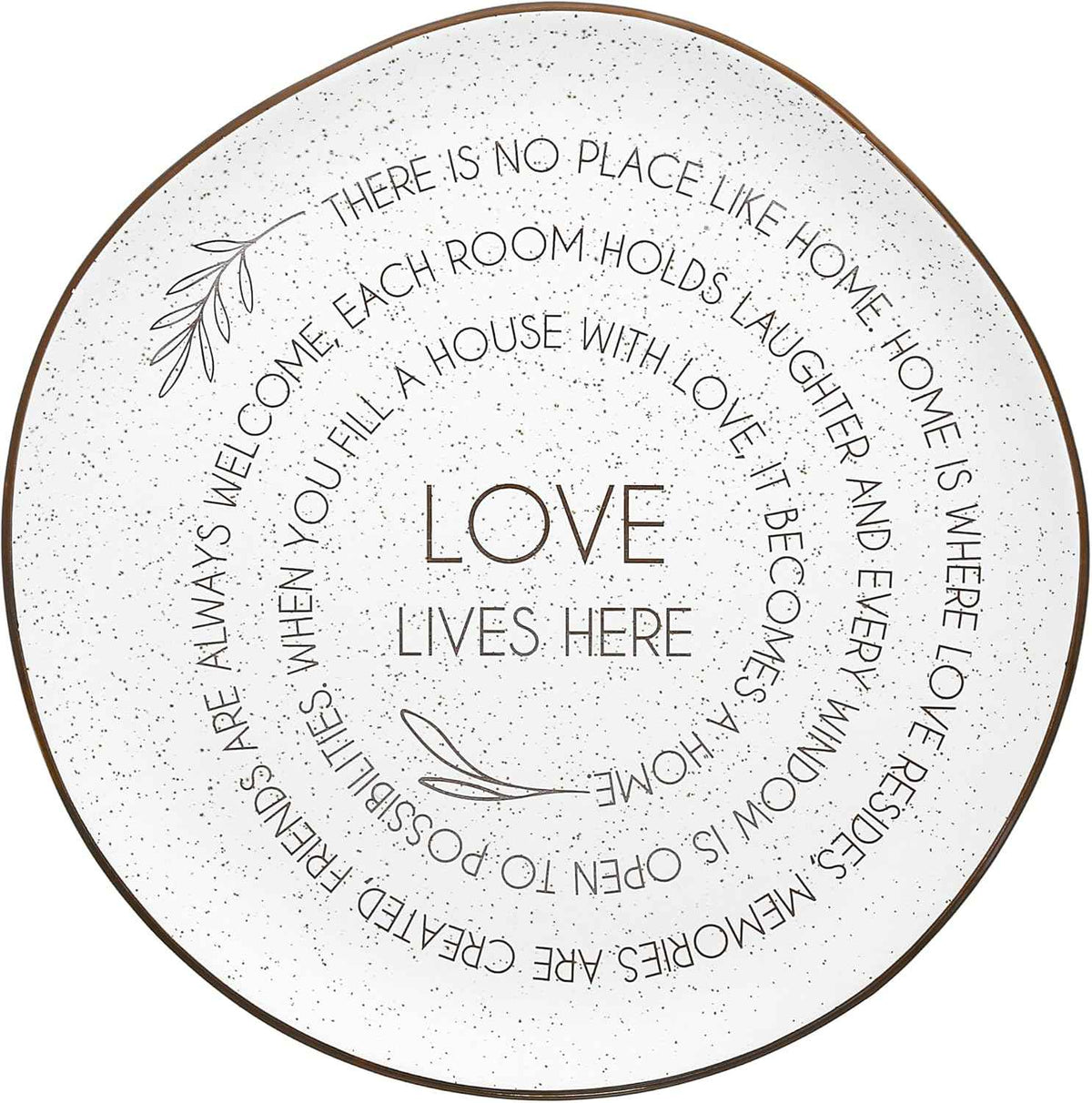 Pavilion Gift Company - Love Lives Here - 10.5" Serving Tray Platter Plate Thanksgiving Fall Serveware Friendship Family Housewarming Apartmentwarming