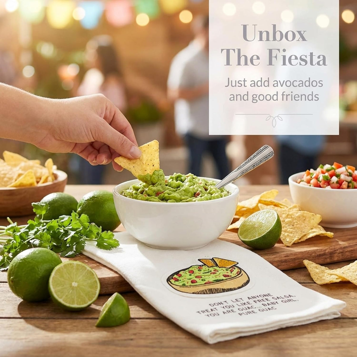 Mud Pie Guacamole Gift Box Set | Includes Circa Guacamole Bowl and Kitchen Towel