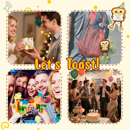 Happy Birthday Gifts Crochet Toast - Funny Birthday Toast with Card Little Reminders for Adults Women Men Friend Mom Dad Sister Brother Son Daughter, Party Decor Gifts Set Creative Greeting Cards