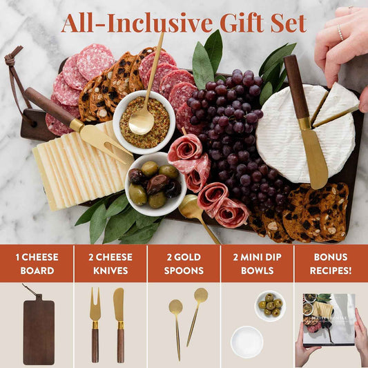 Charcuterie Boards Gift Set | Charcuterie Board Set, Brown WoodCheese Board Set - Unique for Mom - House Warming Gifts New Home, Wedding Gifts for Couple