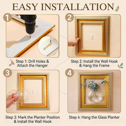 Vintage Frame Wall Propagation Vase Set, 4 Piece