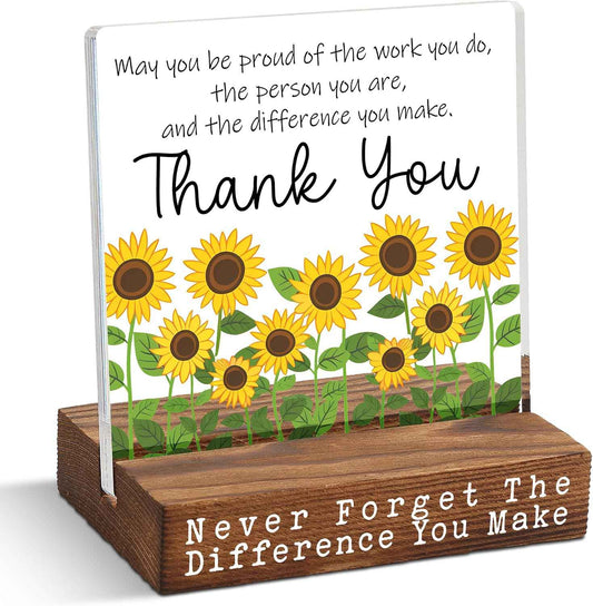 Thank You Gift Desk Decor Sign for Coworker Teacher Nurse, Appreciation Gift for Women Men, Inspirational Desk Decor Gift Idea, Employee Recognition Retirement Farewell Gift Plaque - FSF812