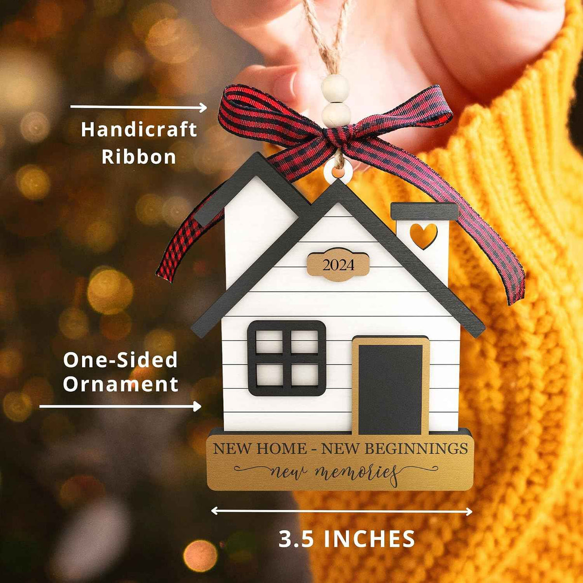MAPDTWO House Warming Gifts New Home - Housewarming Gifts for New House, Women - New Home Gift Ideas for Couple - Wooden Ornament