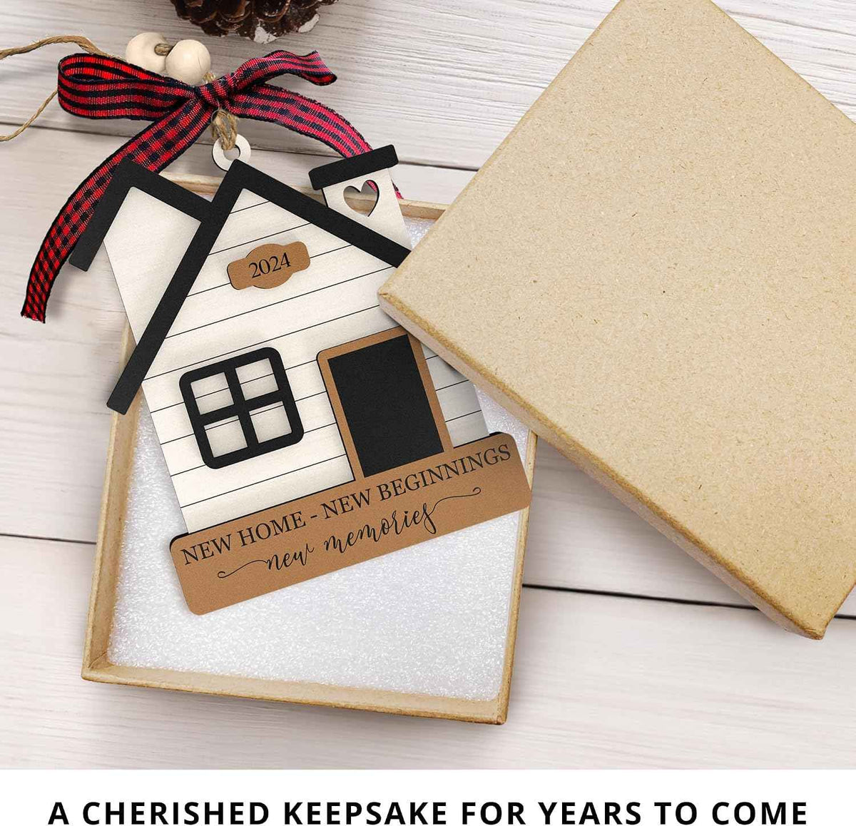 MAPDTWO House Warming Gifts New Home - Housewarming Gifts for New House, Women - New Home Gift Ideas for Couple - Wooden Ornament