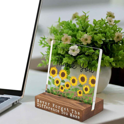 Thank You Gift Desk Decor Sign for Coworker Teacher Nurse, Appreciation Gift for Women Men, Inspirational Desk Decor Gift Idea, Employee Recognition Retirement Farewell Gift Plaque - FSF812