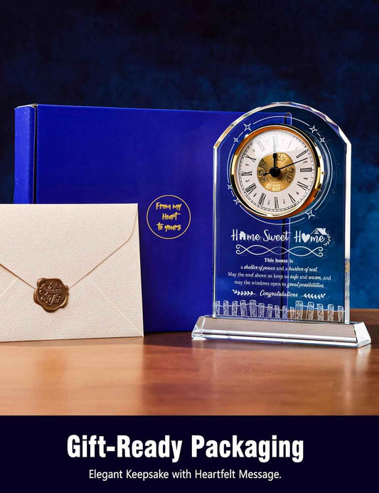 House Warming Gifts New Home,Crystal Quartz Clock | Housewarming Gifts Decor Ideas,Unique New Home Gifts for Men Women Couple Friend Family