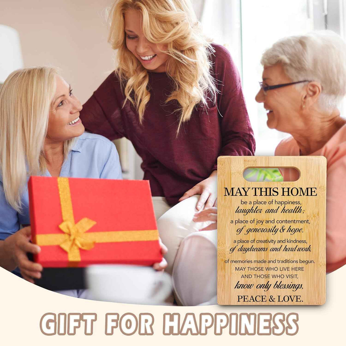 Housewarming Gifts Cutting Board, House Warming Gifts New Home House Apartment, New Homeowner Gifts, Home Blessing Bamboo Cutting Boards for Kitchen, Decorative Cutting Boards for Kitchen