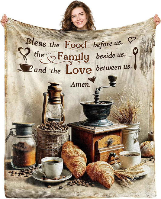 Vintage Coffee Throw Blanket