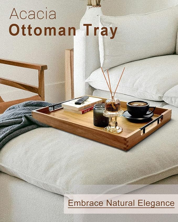 Large Acacia Wood Serving Tray - Field & Blessing