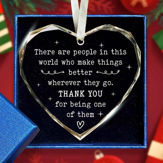 Thank You Gifts for Women, Boss, Coworkers, Manager, Mentor, Mom, Friends | Glass Christmas Ornament - Teacher, Nurse, Employee Appreciation Gifts for Coworkers, Women